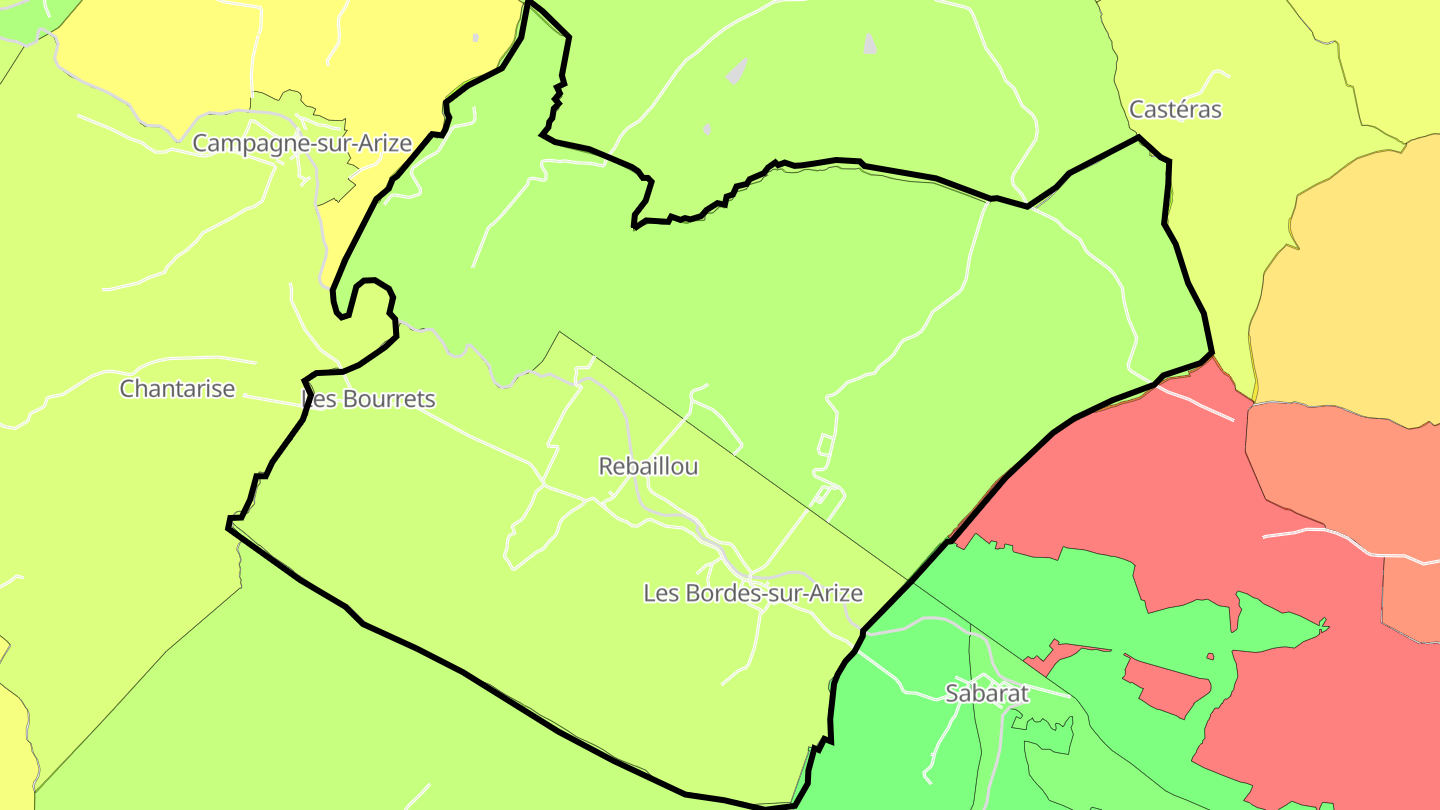 Carte des prix de l'immobilier Les Bordes-sur-Arize