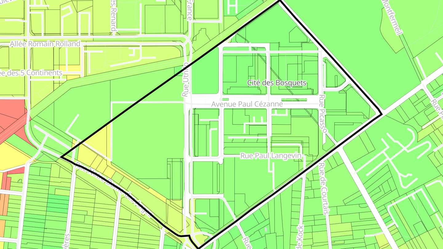 Carte des prix de l'immobilier Les Bosquets