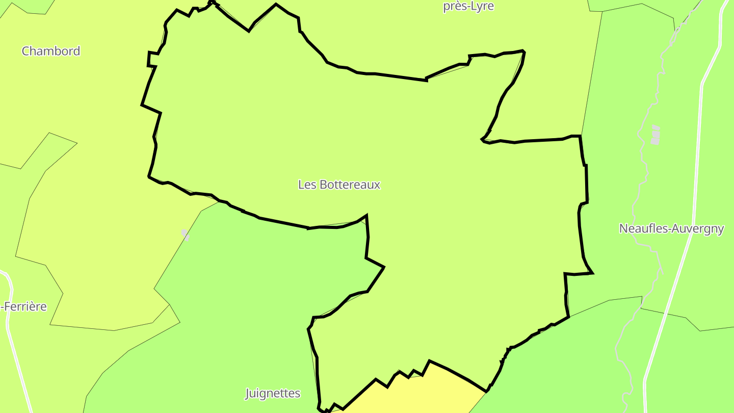 Carte des prix de l'immobilier Les Bottereaux