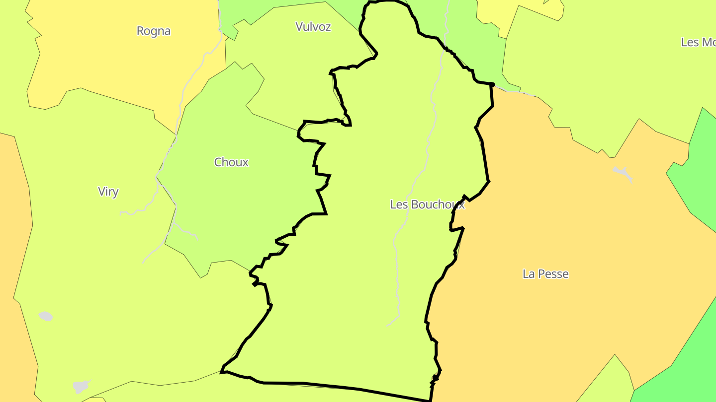Carte des prix de l'immobilier Les Bouchoux