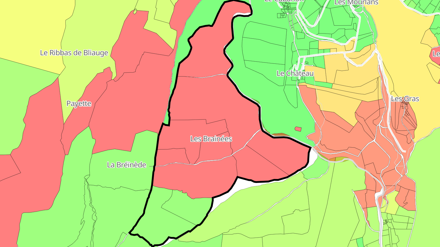 Carte des prix de l'immobilier Les Brainées