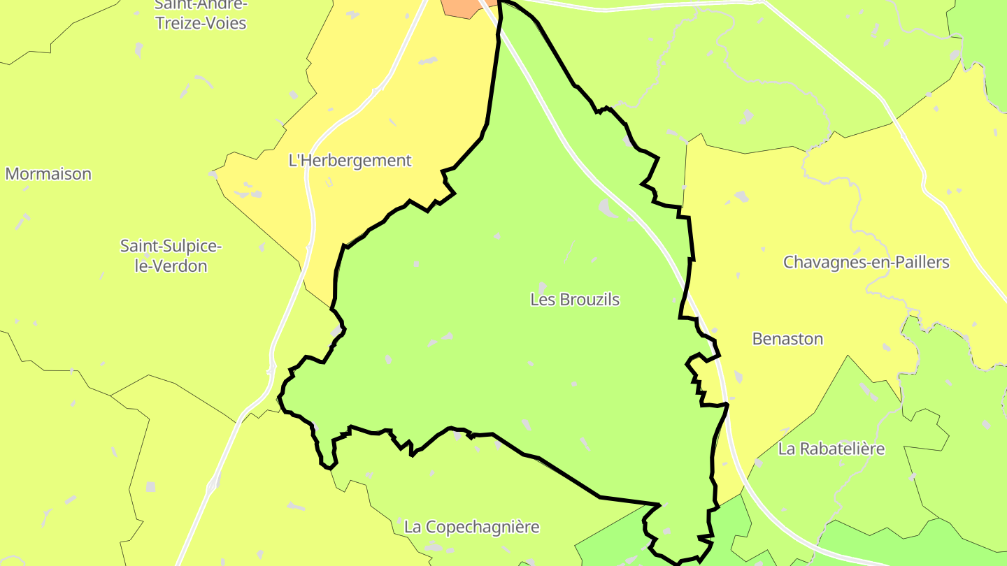 Carte des prix de l'immobilier Les Brouzils