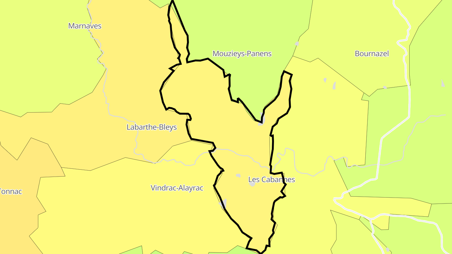 Carte des prix de l'immobilier Les Cabannes