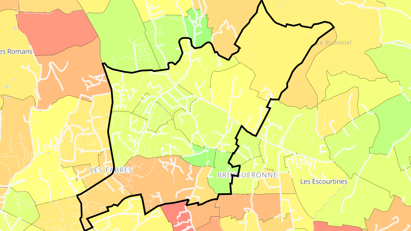Carte des prix de l'immobilier Les Camoins