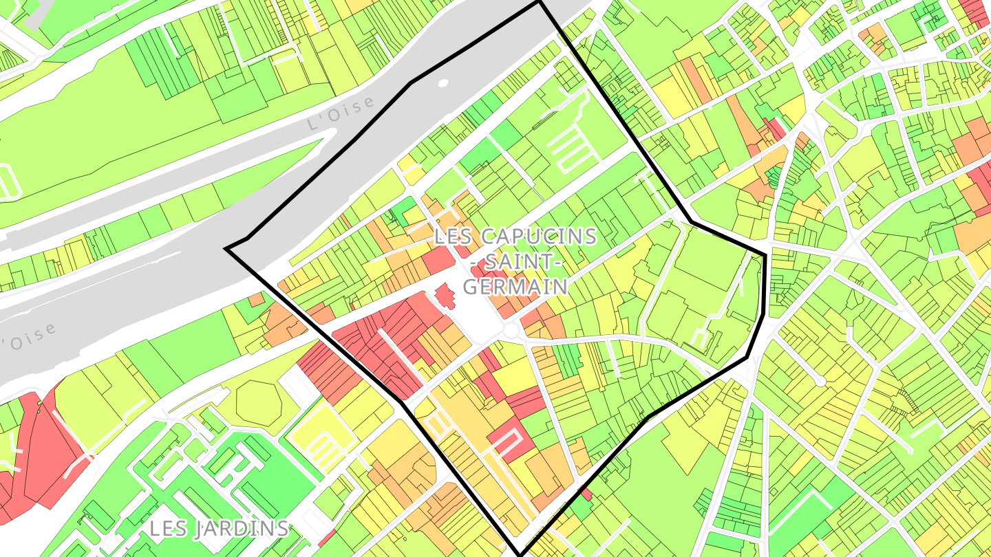 Carte des prix de l'immobilier Les Capucins - Saint-Germain