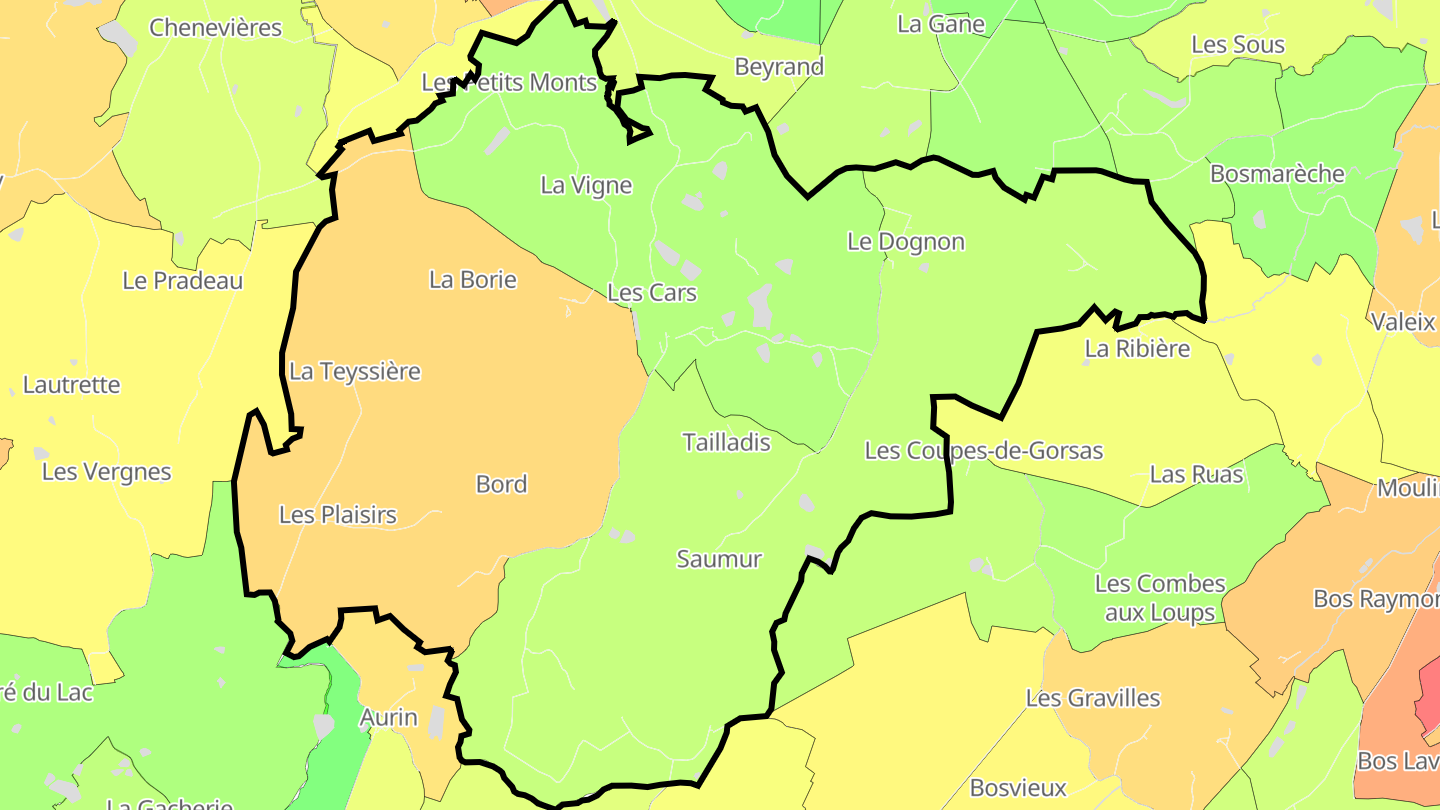 Carte des prix de l'immobilier Les Cars