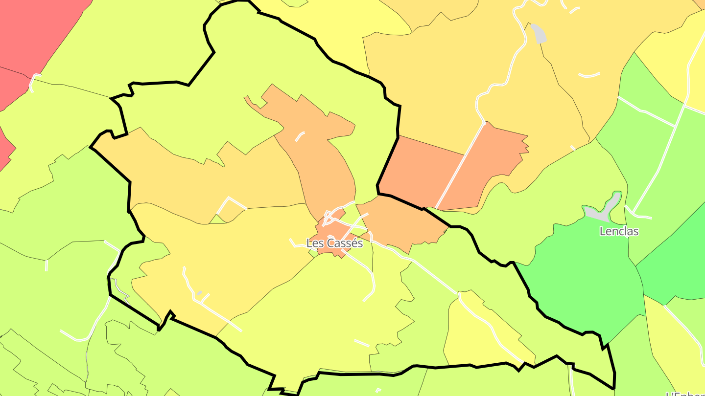 Carte des prix de l'immobilier Les Cassés