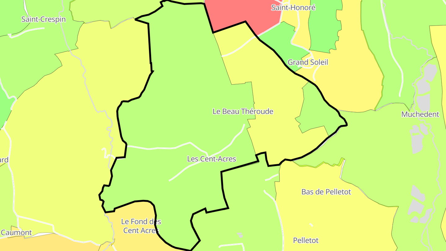 Carte des prix de l'immobilier Les Cent-Acres