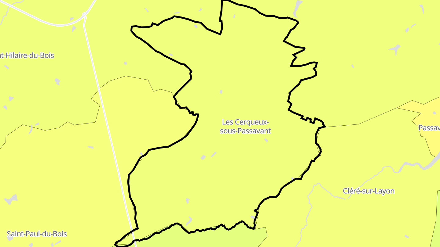 Carte des prix de l'immobilier Les Cerqueux-sous-Passavant