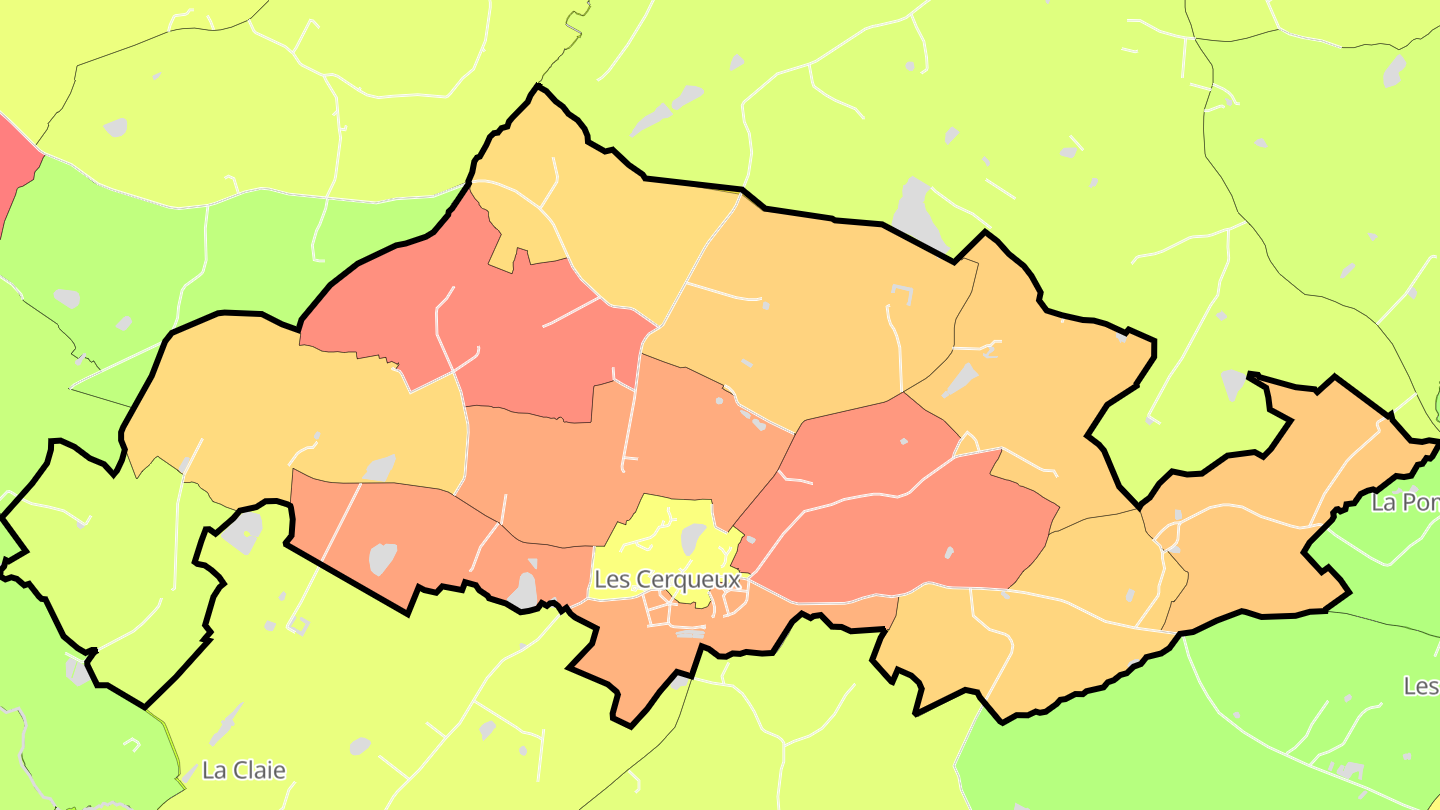 Carte des prix de l'immobilier Les Cerqueux