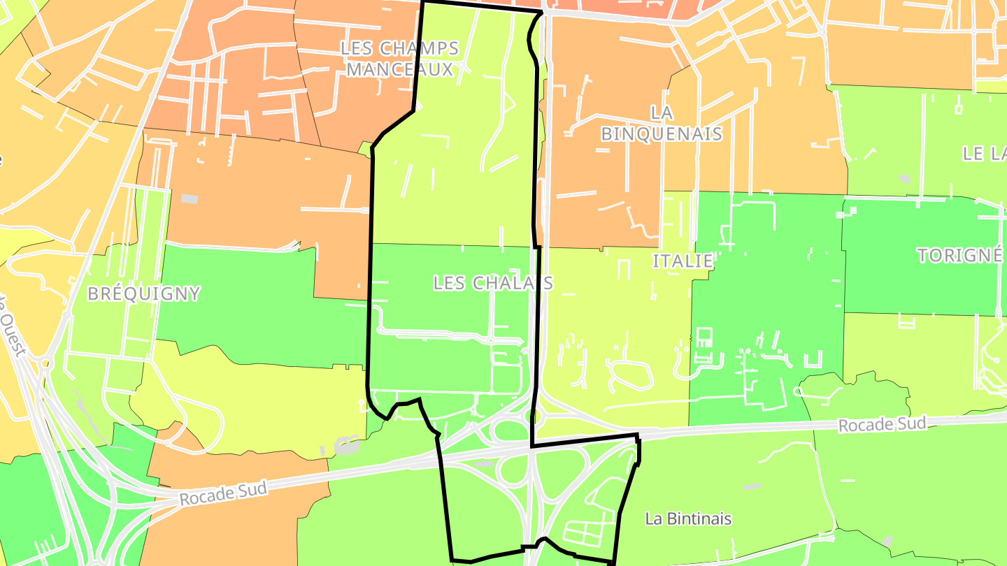 Carte des prix de l'immobilier Les Chalais