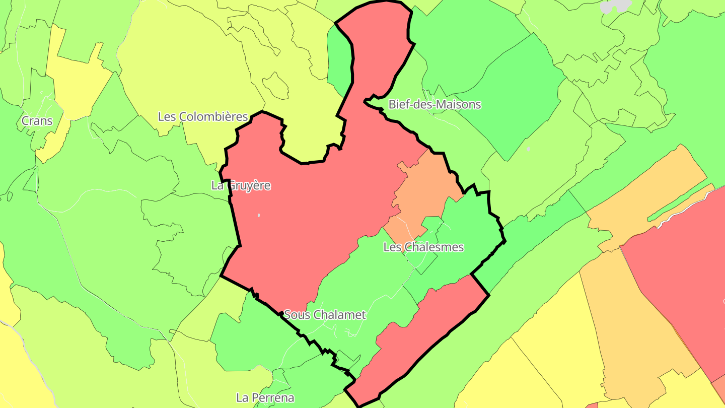 Carte des prix de l'immobilier Les Chalesmes