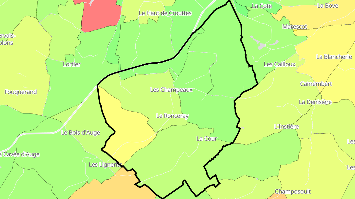 Carte des prix de l'immobilier Les Champeaux