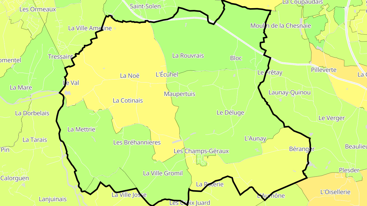 Carte des prix de l'immobilier Les Champs-Géraux