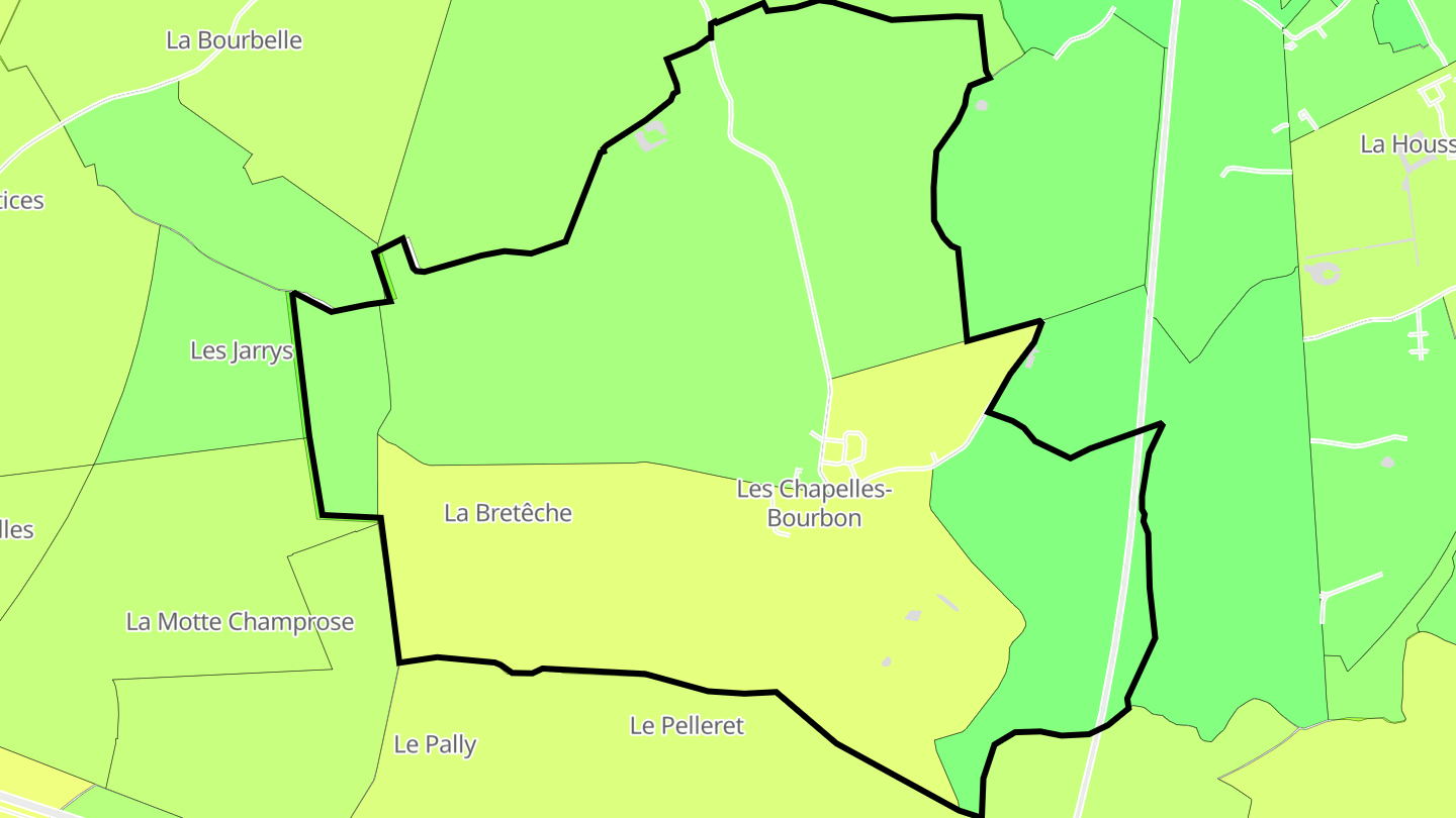 Carte des prix de l'immobilier Les Chapelles-Bourbon