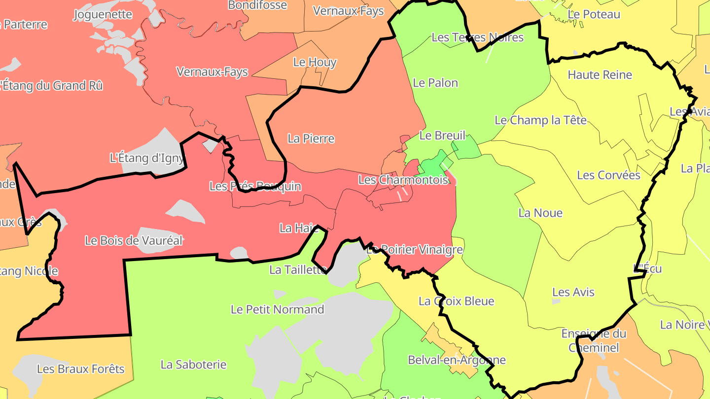 Carte des prix de l'immobilier Les Charmontois
