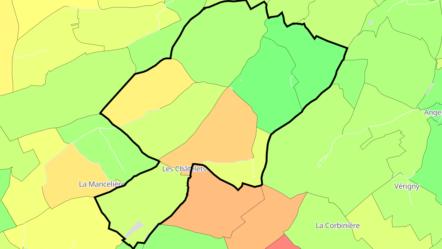 Carte des prix de l'immobilier Les Châtelets