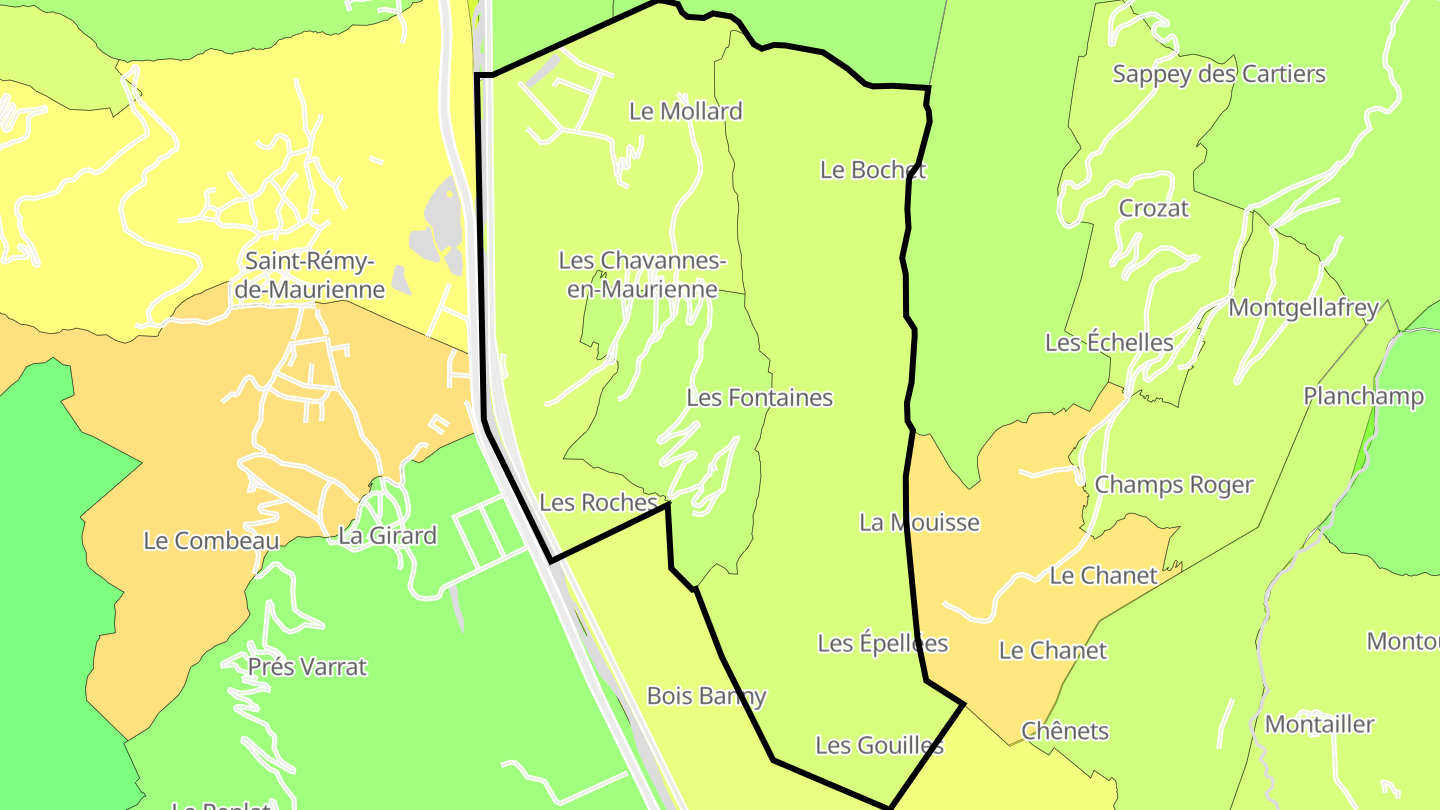 Carte des prix de l'immobilier Les Chavannes-en-Maurienne