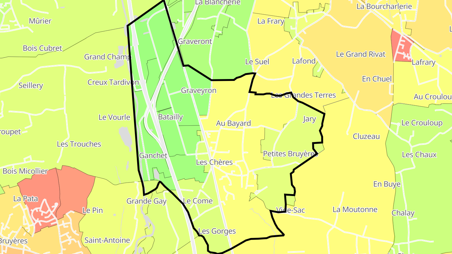 Carte des prix de l'immobilier Les Chères