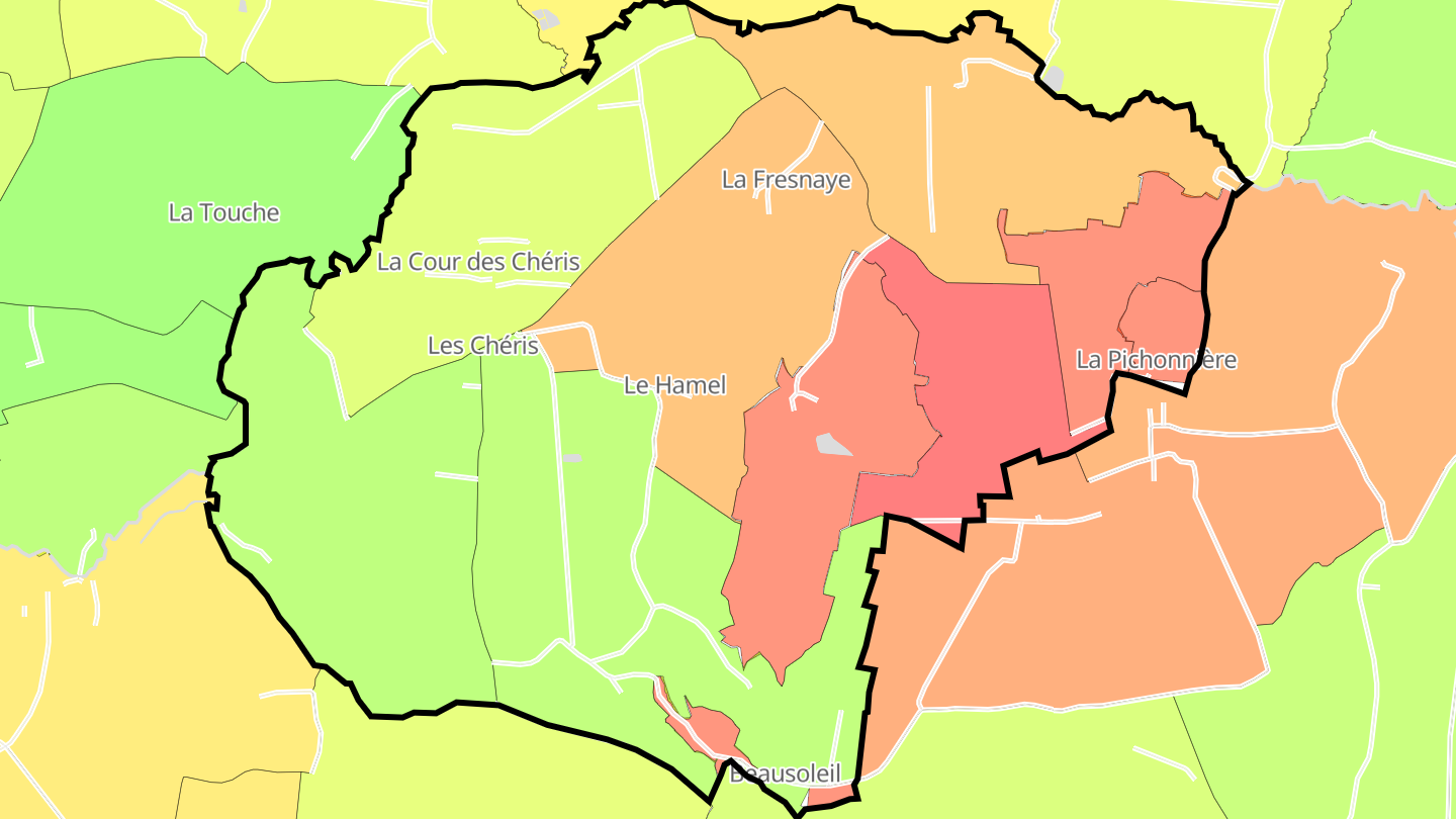 Carte des prix de l'immobilier Les Chéris