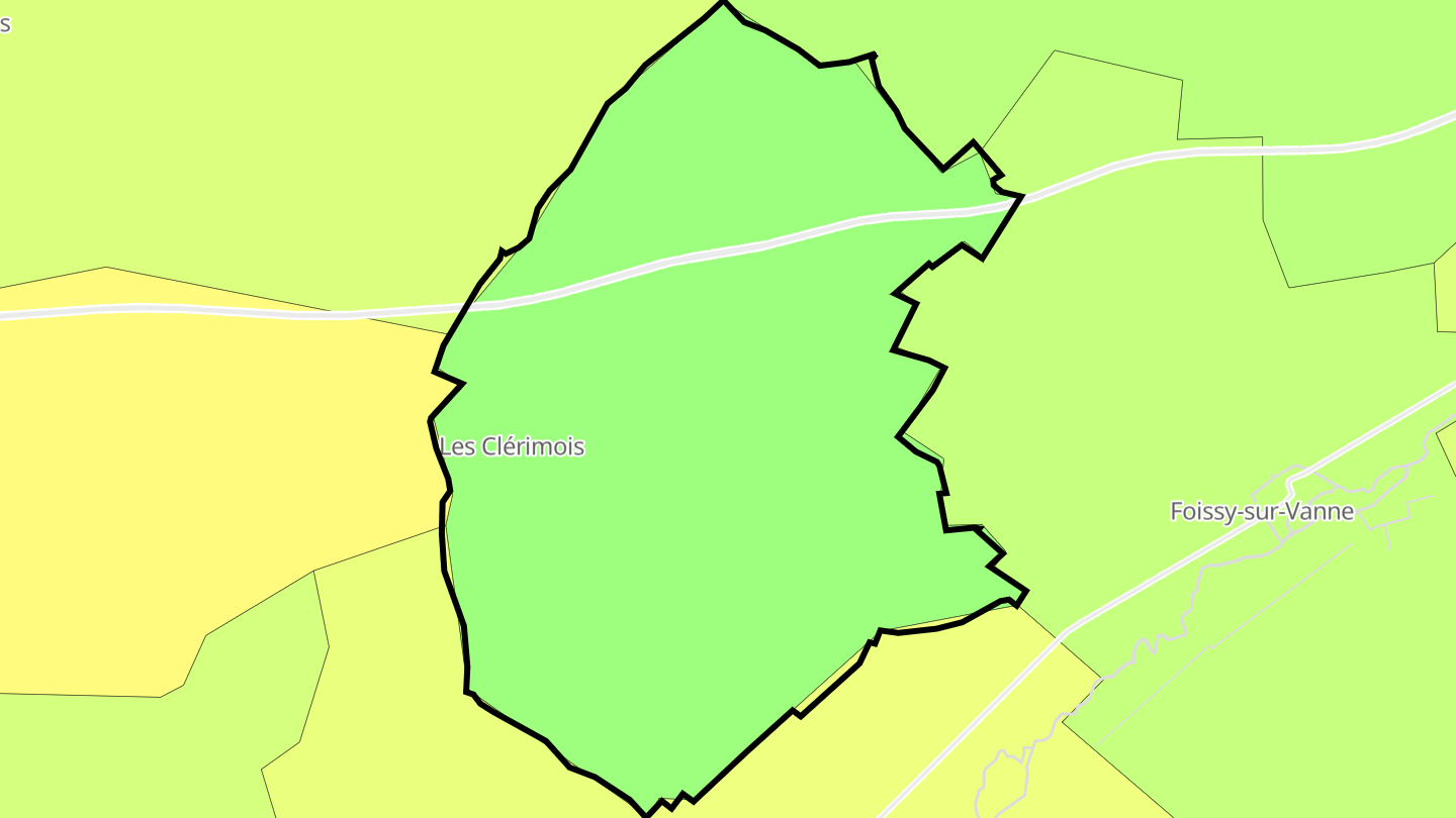 Carte des prix de l'immobilier Les Clérimois