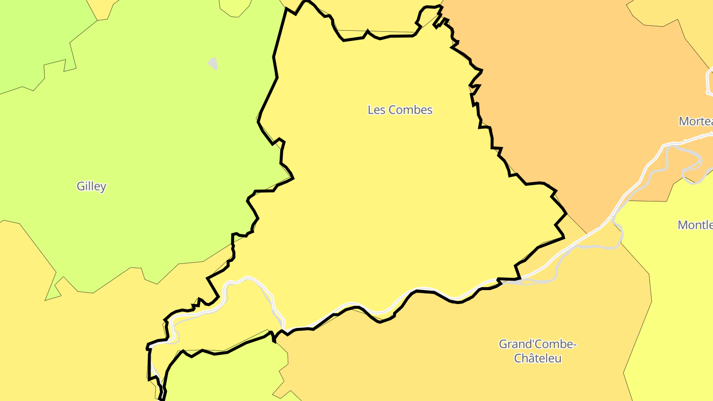 Carte des prix de l'immobilier Les Combes