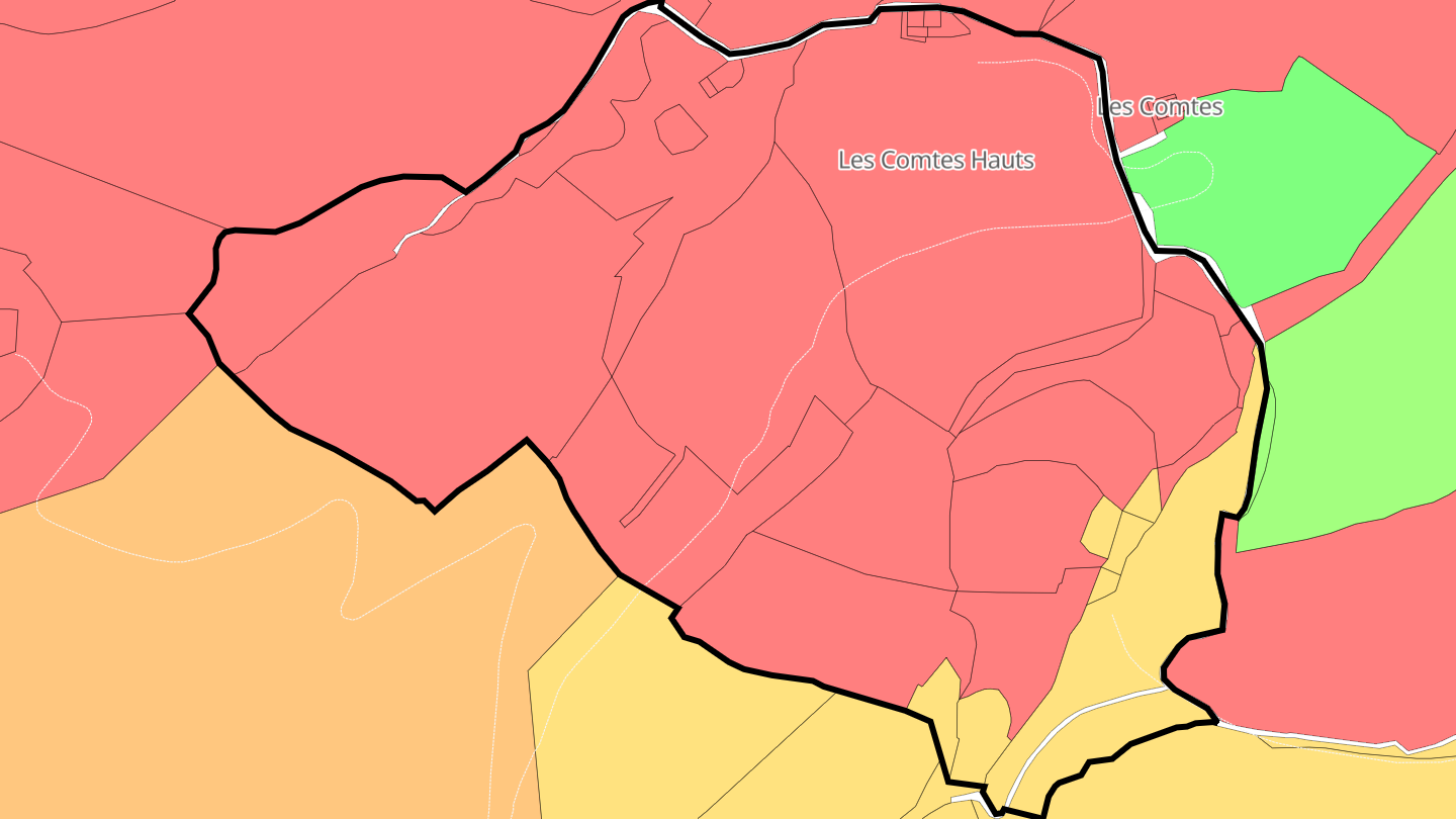 Carte des prix de l'immobilier Les Comtes Hauts
