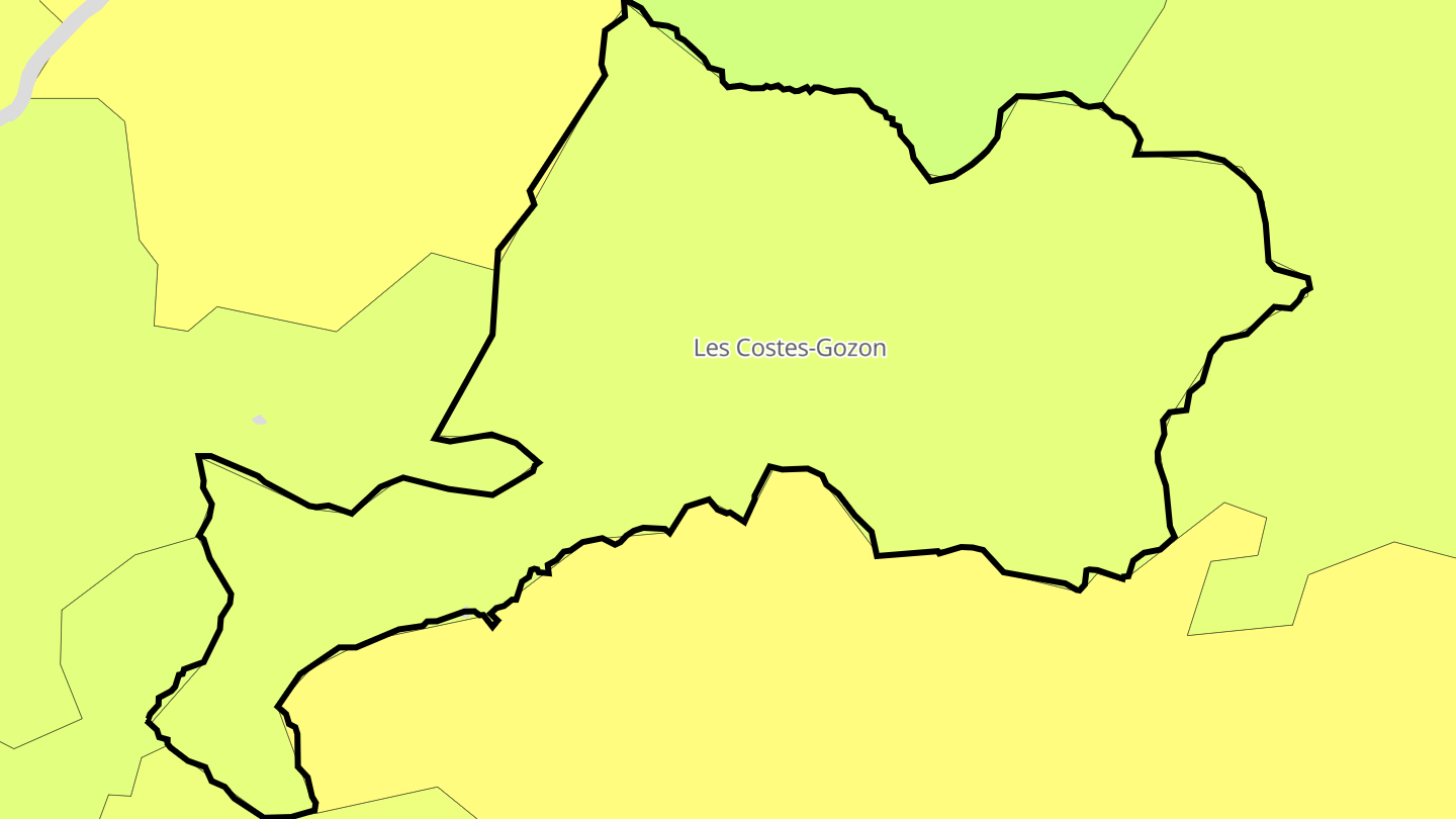 Carte des prix de l'immobilier Les Costes-Gozon