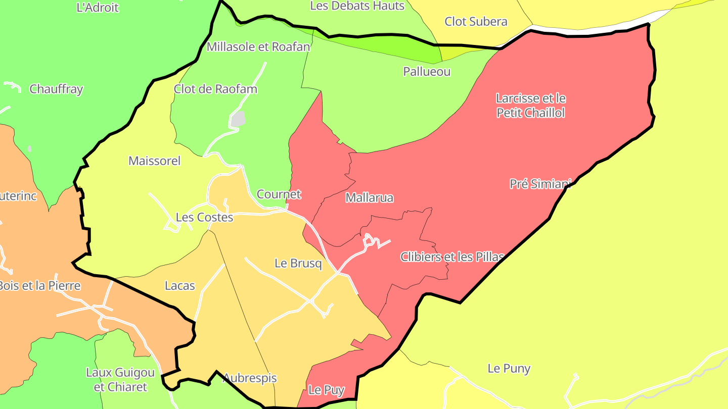 Carte des prix de l'immobilier Les Costes