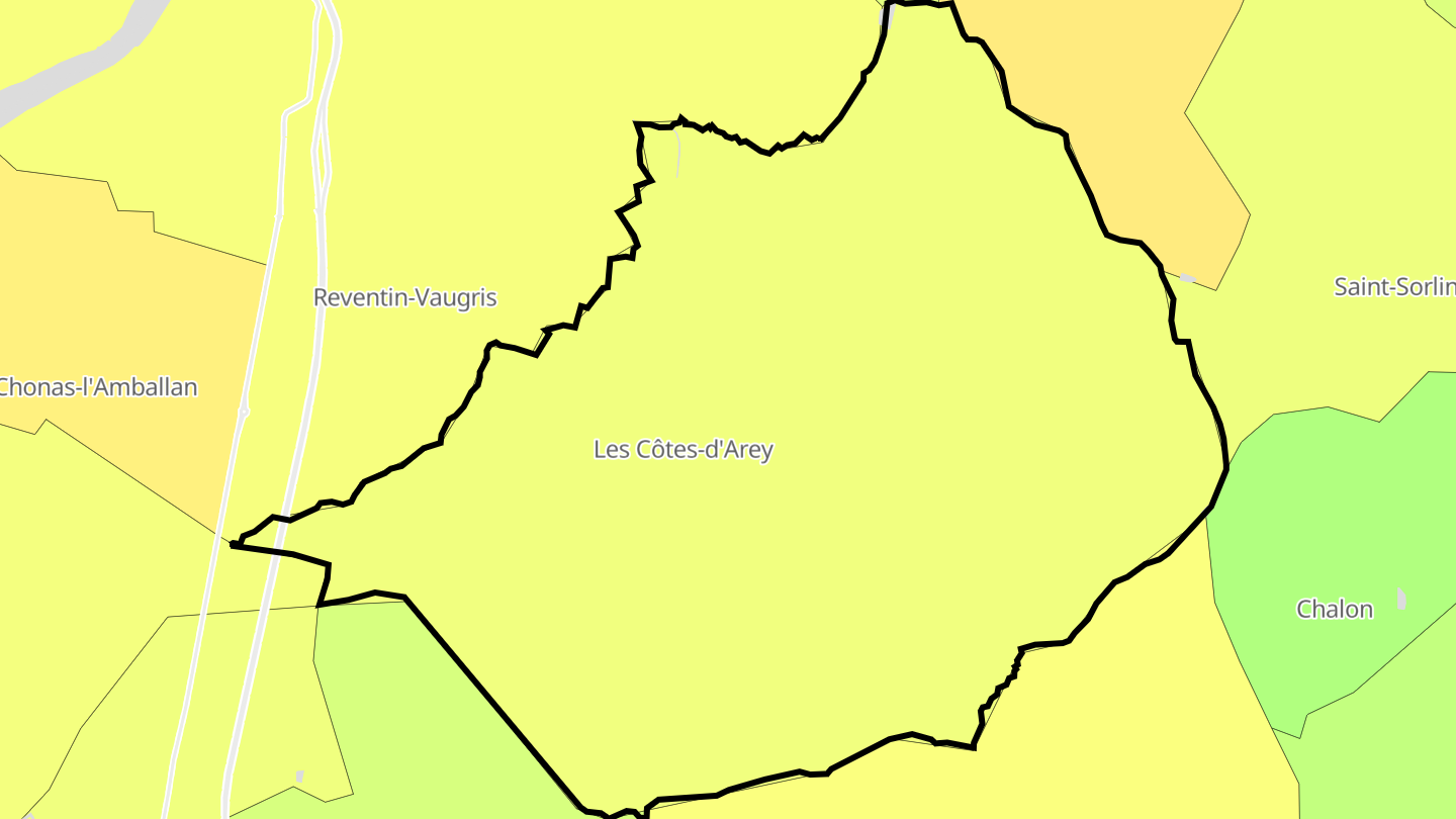 Carte des prix de l'immobilier Les Côtes-d'Arey
