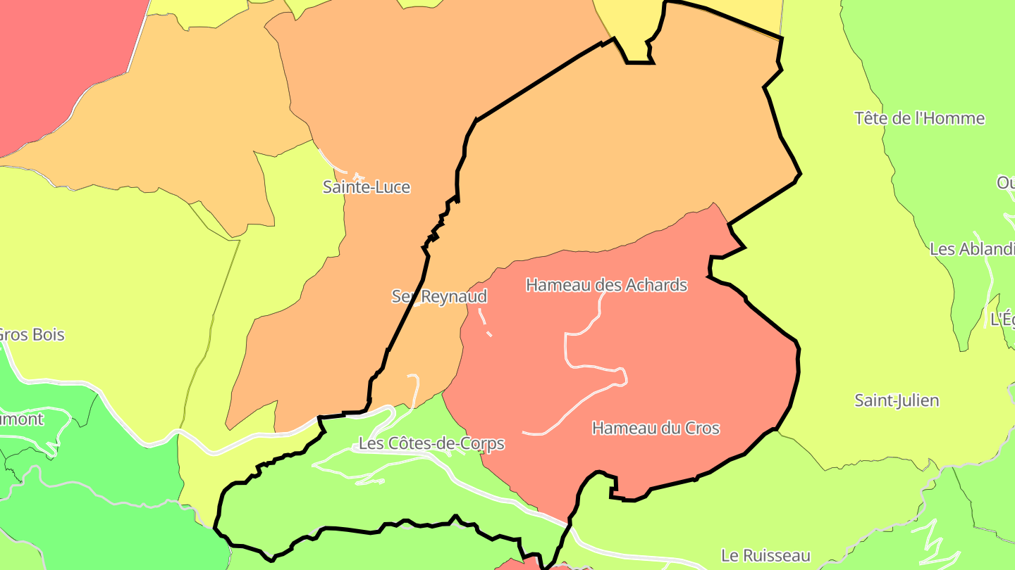 Carte des prix de l'immobilier Les Côtes-de-Corps