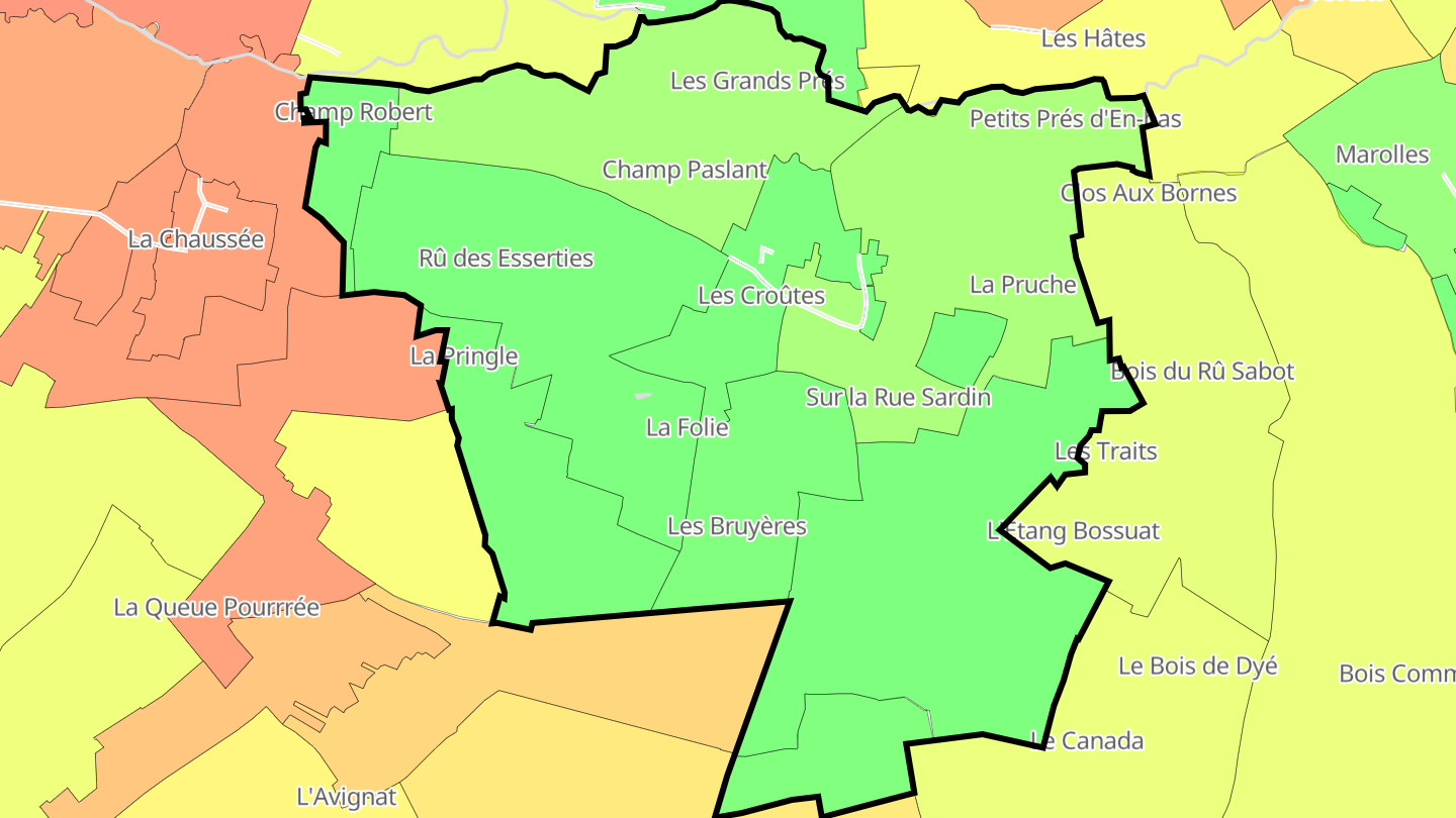 Carte des prix de l'immobilier Les Croûtes