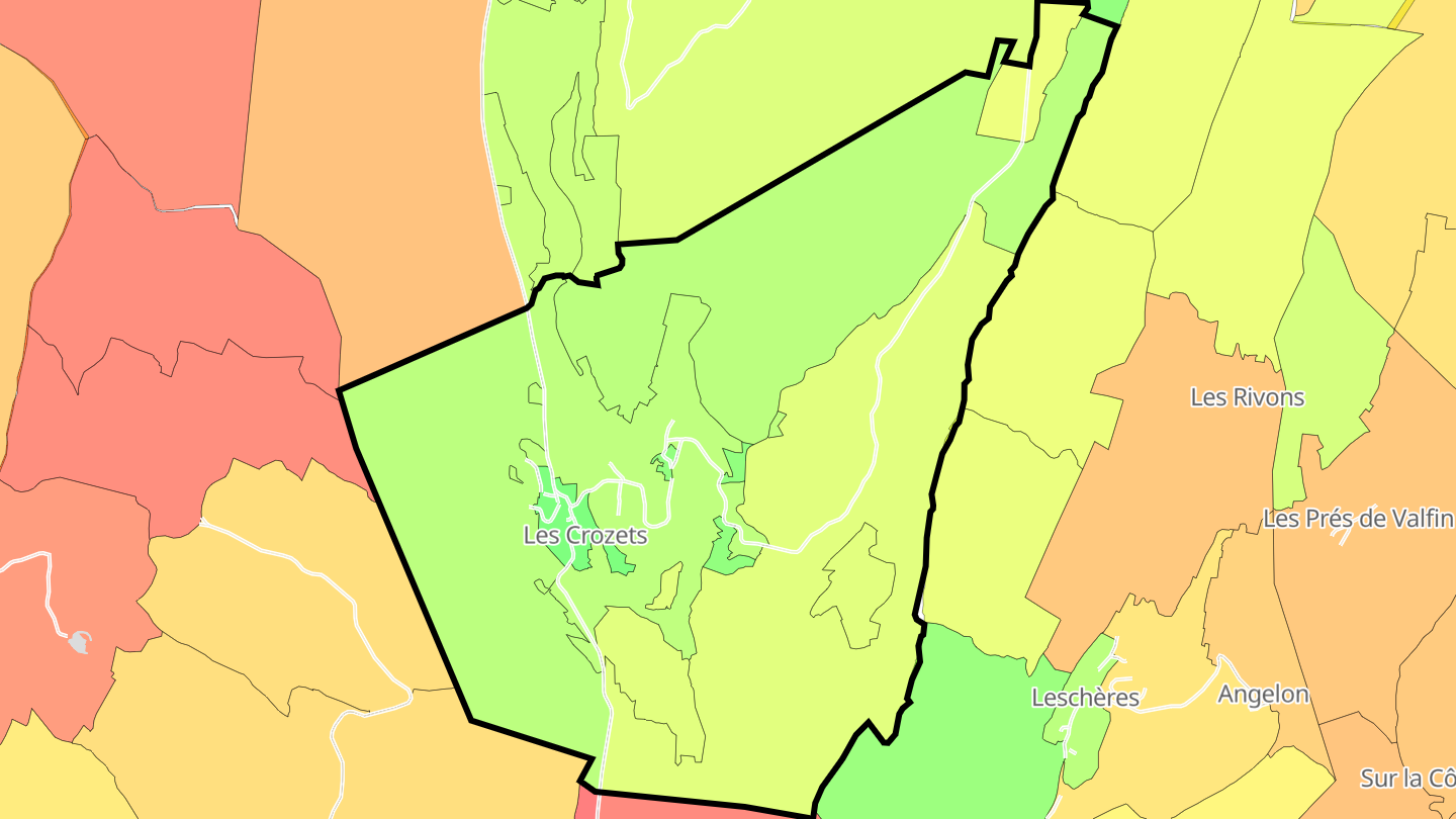 Carte des prix de l'immobilier Les Crozets