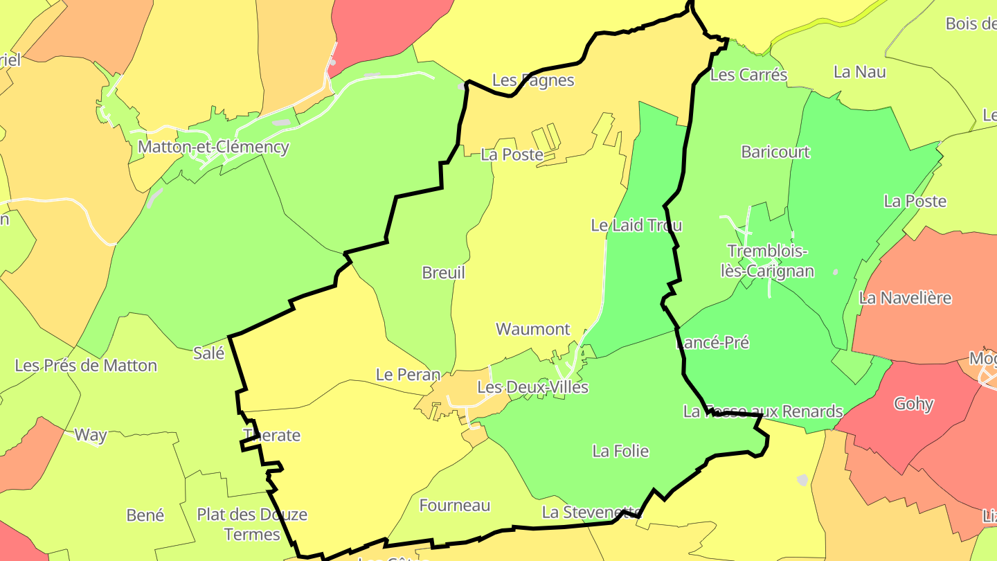 Carte des prix de l'immobilier Les Deux-Villes
