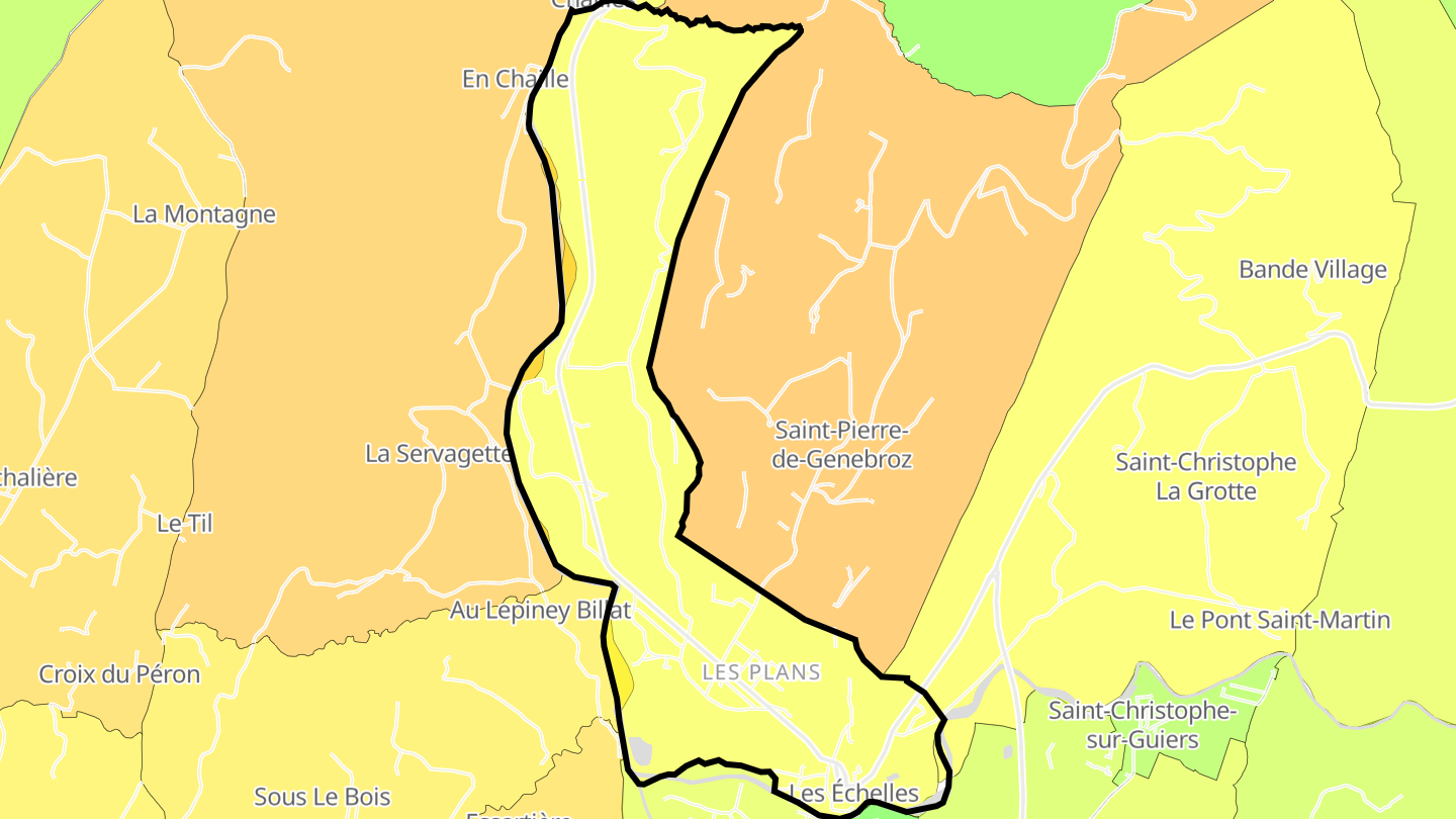 Carte des prix de l'immobilier Les Échelles