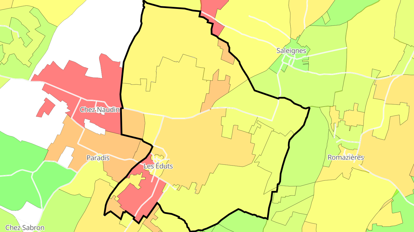 Carte des prix de l'immobilier Les Éduts