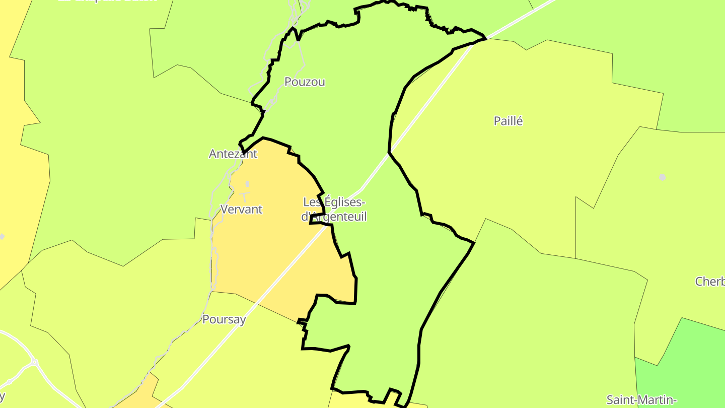 Carte des prix de l'immobilier Les Églises-d'Argenteuil