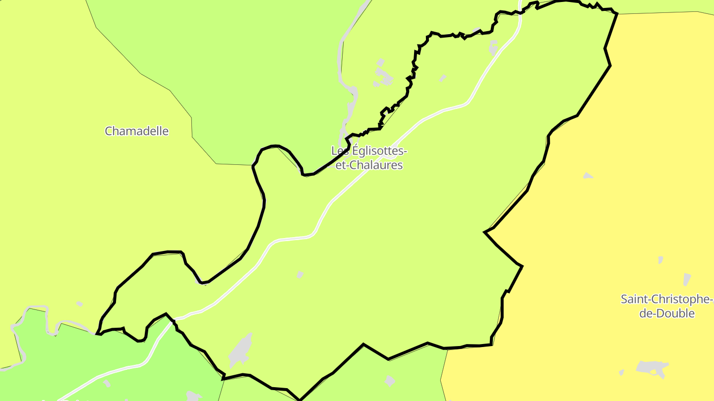Carte des prix de l'immobilier Les Églisottes-et-Chalaures
