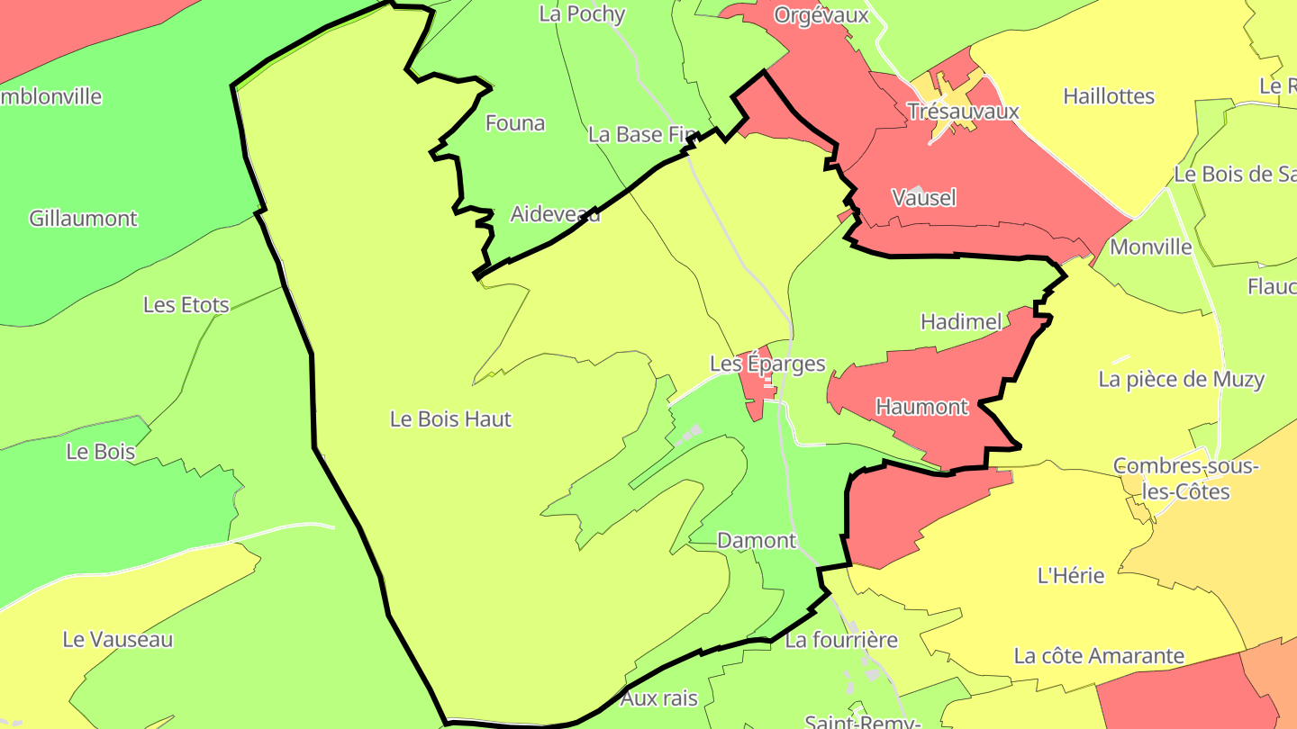 Carte des prix de l'immobilier Les Éparges