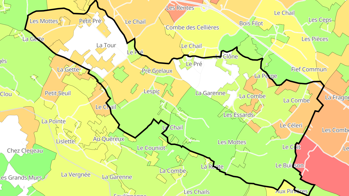Carte des prix de l'immobilier Les Essards