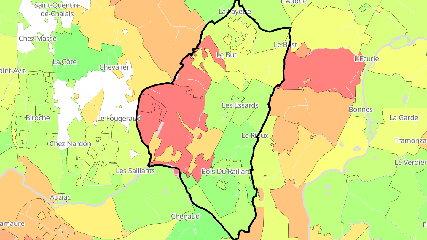 Carte des prix de l'immobilier Les Essards