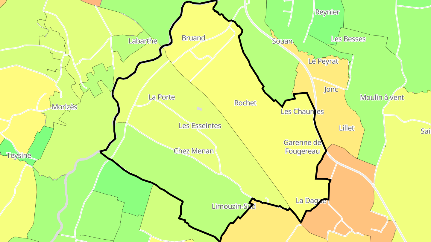 Carte des prix de l'immobilier Les Esseintes