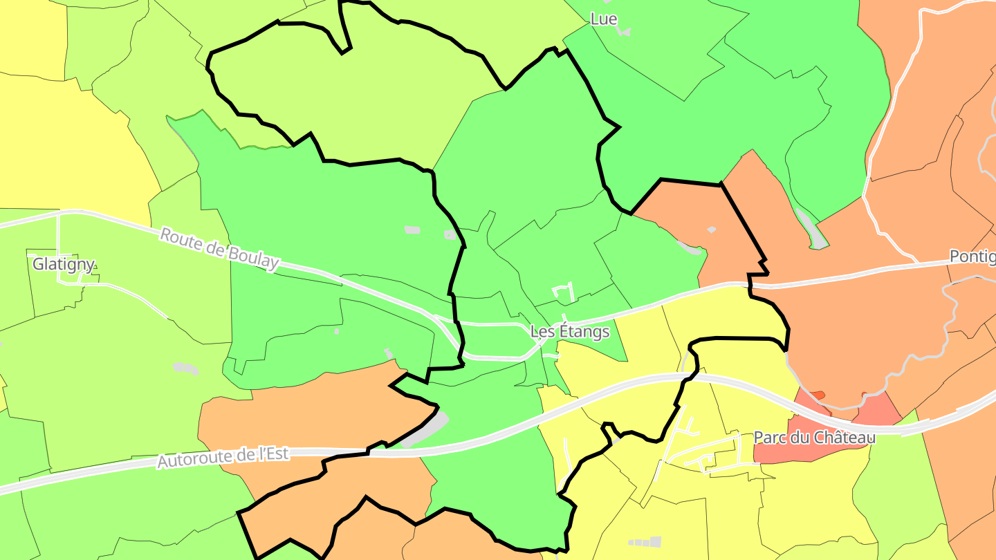Carte des prix de l'immobilier Les Étangs