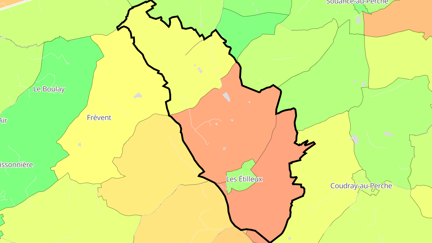 Carte des prix de l'immobilier Les Étilleux