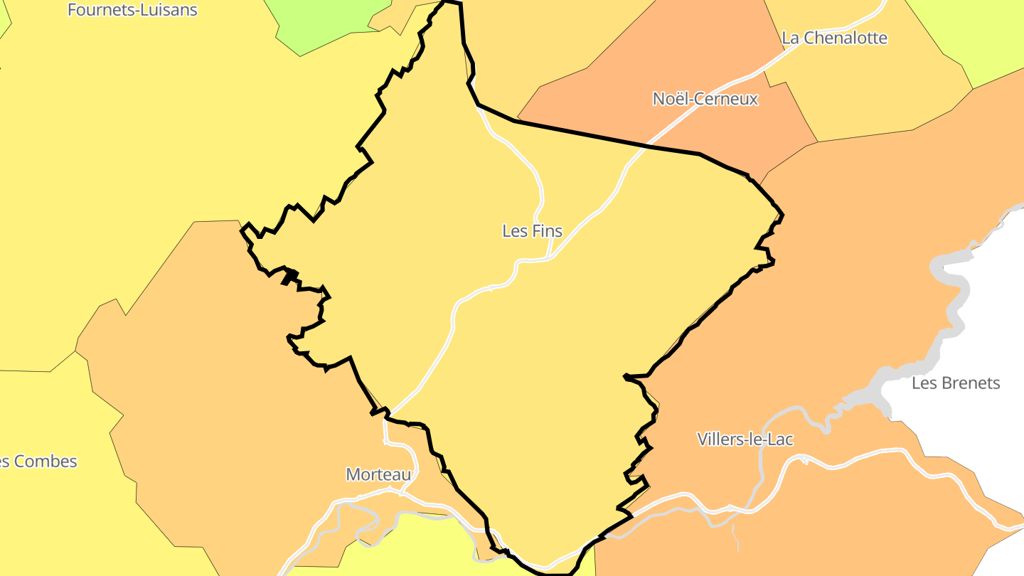 Carte des prix de l'immobilier Les Fins