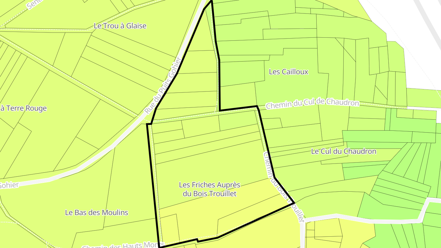 Carte des prix de l'immobilier Les Friches Auprès du Bois Trouillet