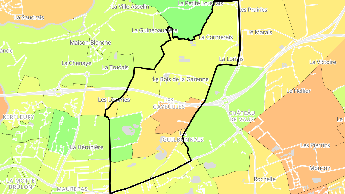 Carte des prix de l'immobilier Les Gayeulles