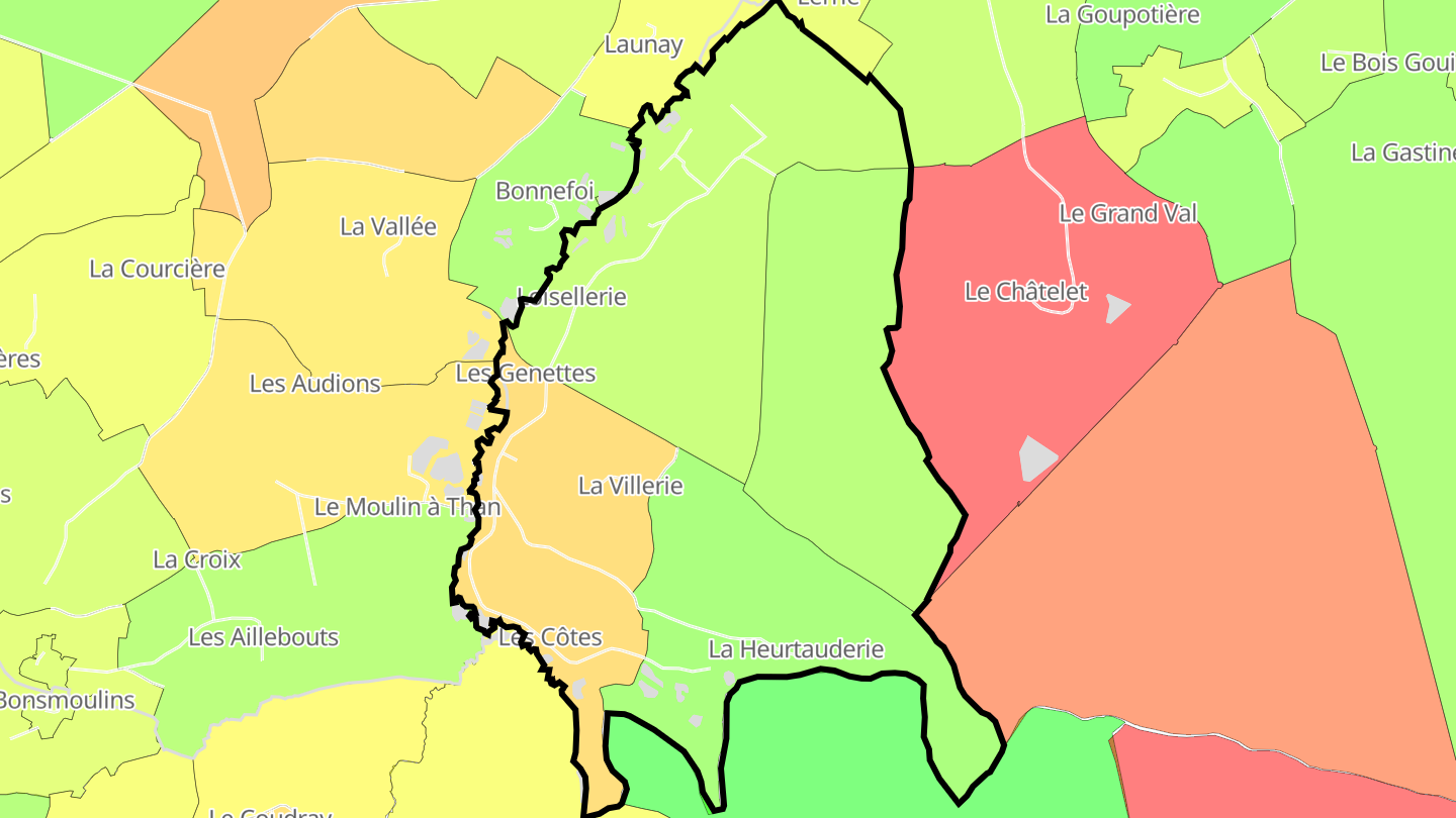 Carte des prix de l'immobilier Les Genettes