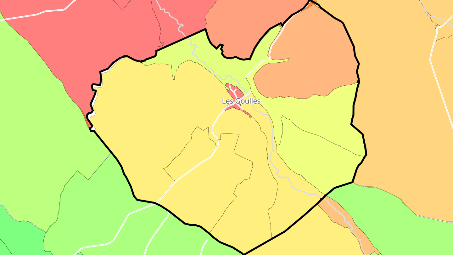 Carte des prix de l'immobilier Les Goulles
