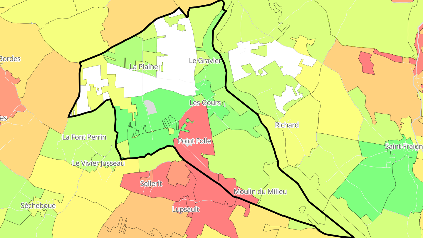 Carte des prix de l'immobilier Les Gours